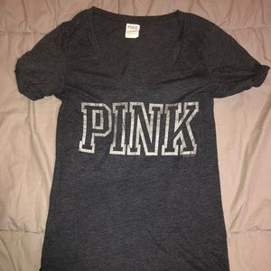 Gray V Neck PINK VS